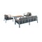 Armen Living Nofi 4 piece Outdoor Patio Set in Gray Finish with Gray Cushions and Teak Wood SETODNOGR - alternate 5